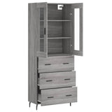 Highboard Grey Sonoma 69.5x34x180 cm Engineered Wood 3198423
