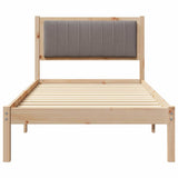 Bed Frame with Upholstered Headboard Taupe 90 x 190 cm 878297