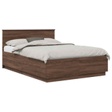 Bed Frame with Headboard Brown Oak 150 x 200 cm Engineered Wood 3408067
