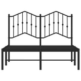 Metal Bed Frame without Mattress with Headboard Black 120x200cm 373787