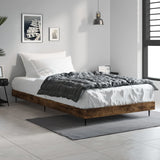 Bed Frame without Mattress Smoked Oak 90x190 cm Single Engineered Wood 832306