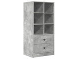 Desk with Drawer with Shelf with Storage 2 pcs Concrete Grey 3337316