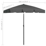 Beach Parasol Anthracite 180x120 cm 314721