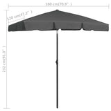Beach Parasol Anthracite 180x120 cm 314721