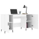 Desk White 140x50x75 cm Engineered Wood 829564