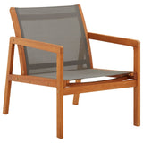 Garden Chair Grey, Natural Solid eucalyptus wood, Textilene 48697