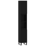 ZNTS 3 Piece Bathroom Furniture Set Black Engineered Wood 3190230