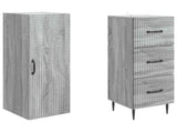Cabinet Set 2 pcs Grey Sonoma 33 x 34.5 x 90 cm Engineered Wood 3416652