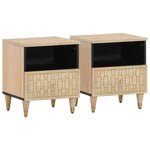 ZNTS Bedside Cabinets 2 pcs 40x33x46 cm Solid Wood Mango 358255