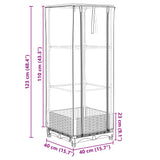 Raised Bed with Greenhouse Cover Rattan Look 40x40x123 cm 4015809