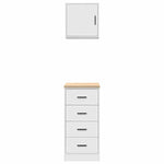 ZNTS Garage Cabinets 2 pcs White Engineered Wood 3328323