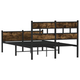 Bed Frame without Mattress Smoked Oak 120x200 cm Engineered Wood 4017234