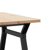 Coffee Table Y-Frame 80x80x45.5 cm Solid Wood Pine and Steel 3282773