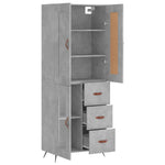 Highboard Concrete Grey 69.5x34x180 cm Engineered Wood 3199917