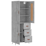 Highboard Concrete Grey 69,5x34x180 cm Engineered Wood 3199917