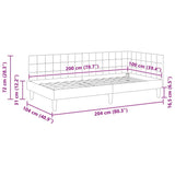 Corner Bed Frame with Headboard Light grey 100 x 200 cm Velvet 42016438