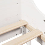 ZNTS Bed Frame without Mattress White 120x190 cm Small Double Solid Wood Pine 3323780