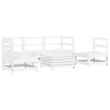 6 Piece Garden Sofa Set White Solid Wood Pine 3250713
