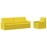Sofa Set 2 pcs Light Yellow Fabric 3433185