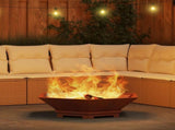 Fire Pit Brown 100 x 100 x 28 cm Weathering Steel 858999