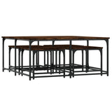 Nesting Coffee Tables 5 pcs Smoked Oak Engineered Wood 835336