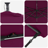 Umbrella with LED Strip Lights Bordeaux Red 249 x 249 x 250 cm 42003405