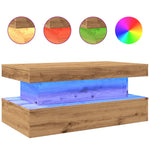 ZNTS Coffee Table with LED Lights Artisian Oak 90x50x40 cm 857715