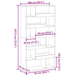 Bookcase Sonoma Oak 100x33x187.5 cm Engineered Wood 3309350