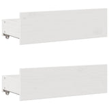 Bed Frame without Mattress with Drawers White 90x200 cm Solid Wood Pine 3308814