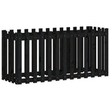 Garden Raised Bed with Fence Design Black 150x50x70 cm Solid Wood Pine 832499