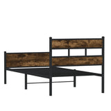 Bed Frame without Mattress Smoked Oak 90x190 cm Single Engineered Wood 4017228
