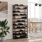 ZNTS Wine Rack for 77 Bottles Black Solid Wood Pine 373405