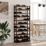 Wine Rack for 77 Bottles Black Solid Wood Pine 373405