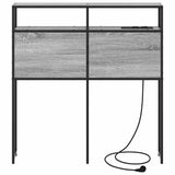 Storage Headboard with Shelf Grey sonoma 75 cm Engineered wood 859723