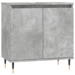 ZNTS 3 Piece Bathroom Cabinet Set Concrete Grey Engineered Wood 3187785