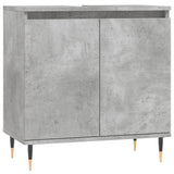 ZNTS 3 Piece Bathroom Cabinet Set Concrete Grey Engineered Wood 3187785
