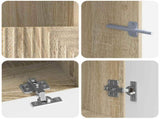 3 Piece LED TV Cabinet Sonoma Oak Engineered Wood 3416677