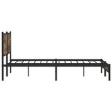Metal Bed Frame without Mattress Smoked Oak 200x200 cm 3301380