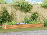 Garden Raised Bed Light Brown 290 x 50 x 36 cm Galvanised Steel 42017345