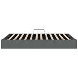Storage Bed with Storage Dark Grey 153 x 203 cm Fabric 3370059