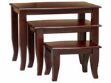 Nesting Side Tables 3 pcs Brown Solid Mahogany Wood 42009928