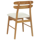 Dining Chair 2 pcs Natural and Light Solid Rubber Wood 42020518