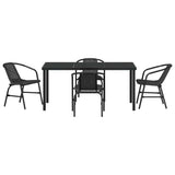 Garden Dining Set 5 pcs Black Powder-Coated Steel 3379383