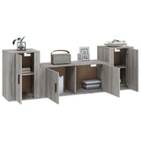 3 Piece TV Cabinet Set Grey Sonoma Engineered Wood 3188516