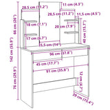 Dressing Table with Mirror Old Wood 96x39x142 cm 857011