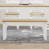 Dining Bench PANAMA White 105x30x45 cm Solid Wood Pine 4005713