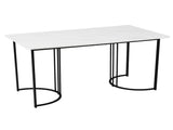 140 x 80cm Dining Table,, Kitchen Table, Metal Frame Rectangular Dining Table in WF321820AAS