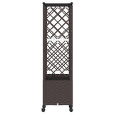 Raised Bed with Trellis and Roof Brown 163.5 x 40 x 142 cm PP 3423124