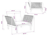 Garden Chair with Cushions Solid Acacia Wood & Rope Natural 42022068