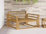 Outdoor Middle Sofa Solid Acacia Wood White 3439008